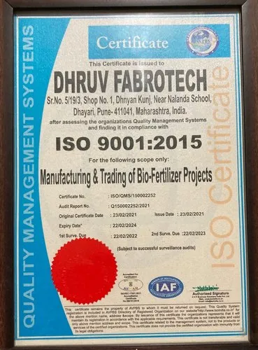 ISO Certificate - Dhruv Fabrotech India